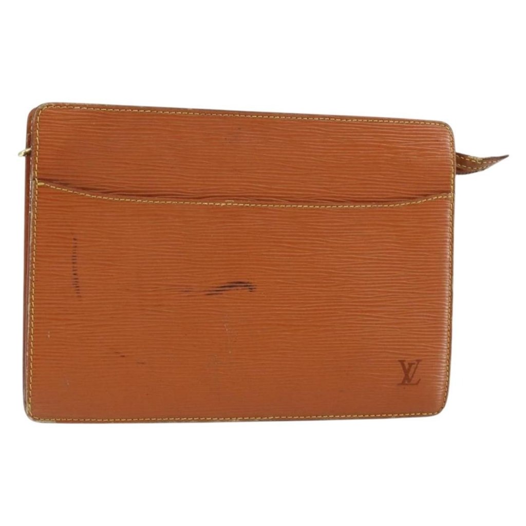 Louis Vuitton Epi Pochette Homme Clutch Bag Brown